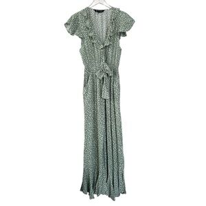 Kivari Capri Jumpsuit in Sage Polka Size Small